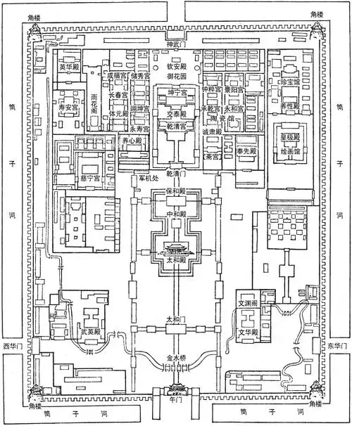 一般特指北京故宫.在北京市城区中心南北中轴线上.是明,清两代的皇宫.