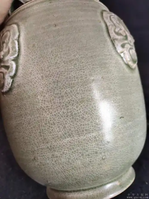 《精品》宋代越窑四系兽头刻花开片花瓶 - 中华古玩网 - 古董收藏