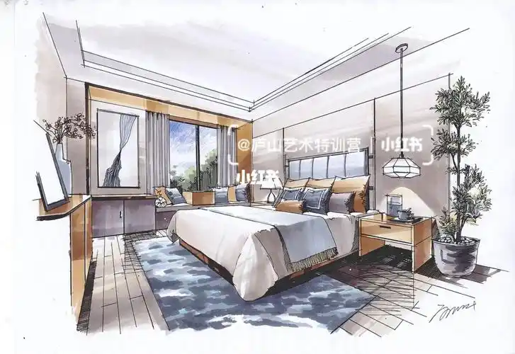 卧室空间马克笔表达分享