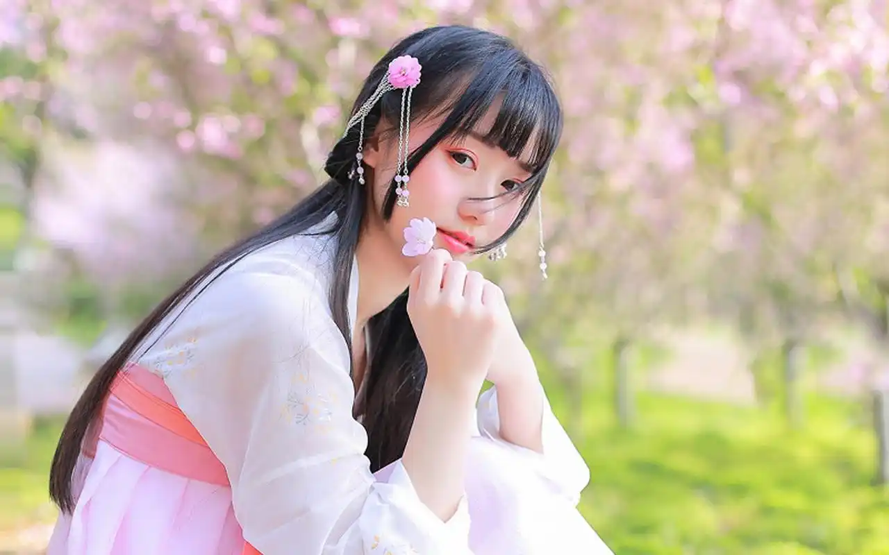 古风汉服美女粉嫩迷人写真图片桌面壁纸高清大图预览1920x1200_美女