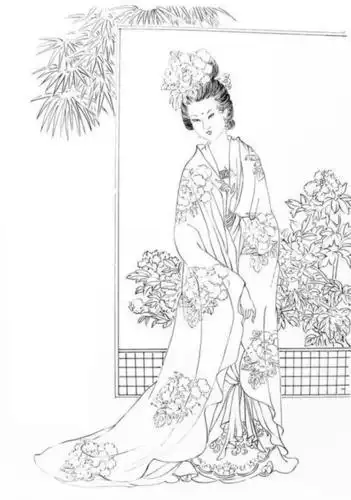 竖版 竖屏卡通古代小女孩简笔画宫廷唐代贵妃的简笔画怎么画古代宫廷