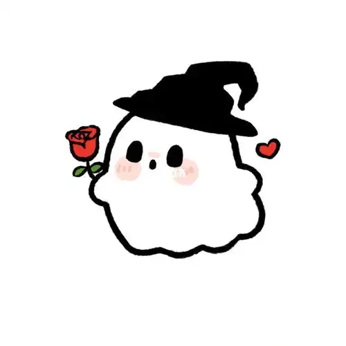 小幽灵#插画   #表情包  #情侣头像  #可爱头像