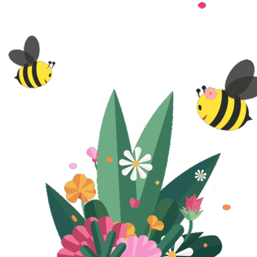 两只小蜜蜂 飞在花丛中