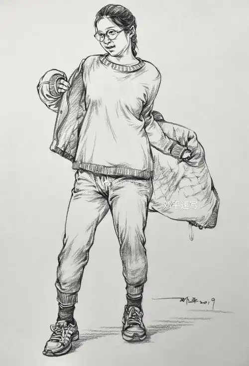 速写素材.邓平.图源微博.