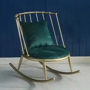 金属铁艺摇椅休闲椅单人沙发设计感轻奢摇摇椅阳台创意舒适沙发椅