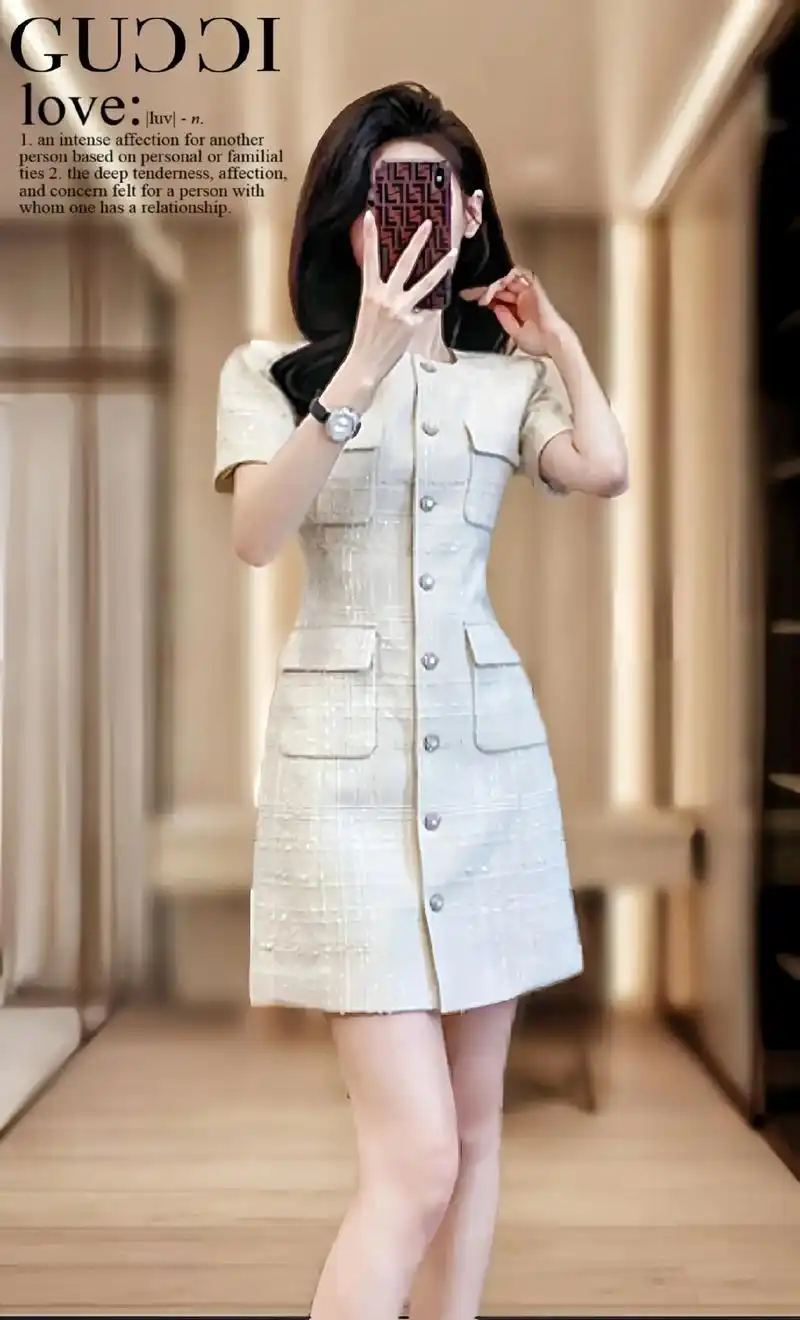 夏天裙子名媛高端女装小香风连衣裙来咯!