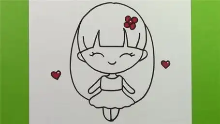 看漫画学画可爱的小女孩