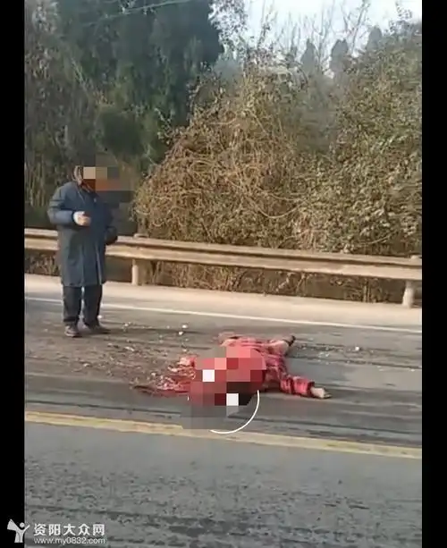 触目惊心!资阳往清泉方向,一名女子头部被碾压身亡,现场鲜血淋漓!
