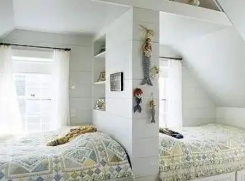 12㎡的卧室如何隔断才能住下一儿一女