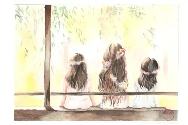 零基础水彩|我的背影女孩陪我摸索半月(3)