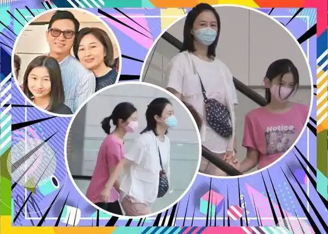 关咏荷和女儿手牵手逛街感情好14岁张童模样清秀甜美像妈妈