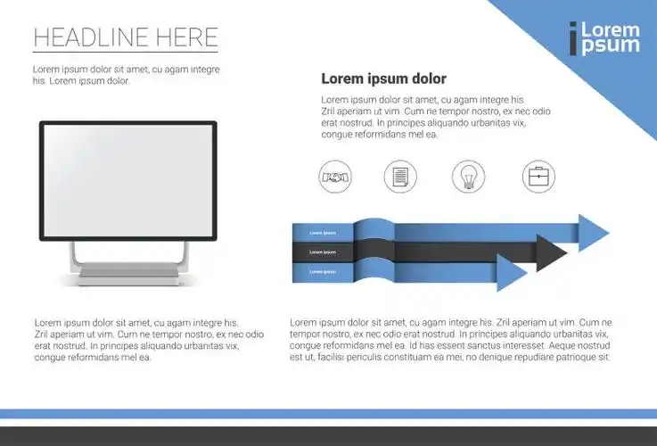 创意矢量空白屏幕的智能电脑插图设计
