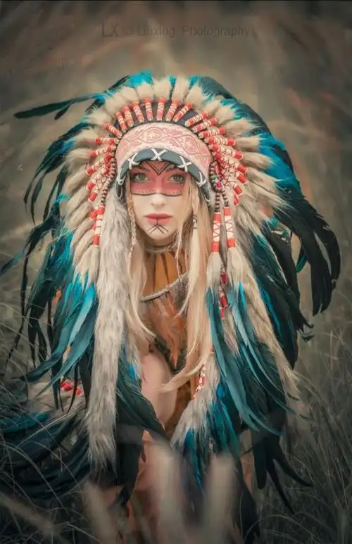 《印第安女孩》化妆造型,模特:natali