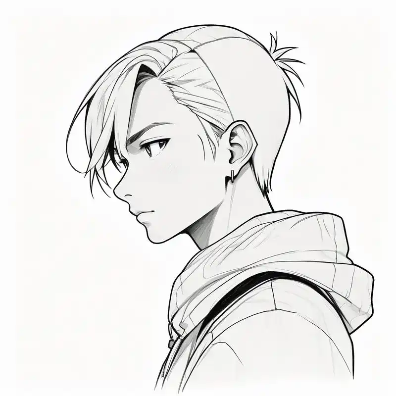 96 寸头男黑白素描头像 94