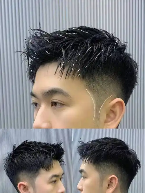 男生留这款微分前刺发型好帅