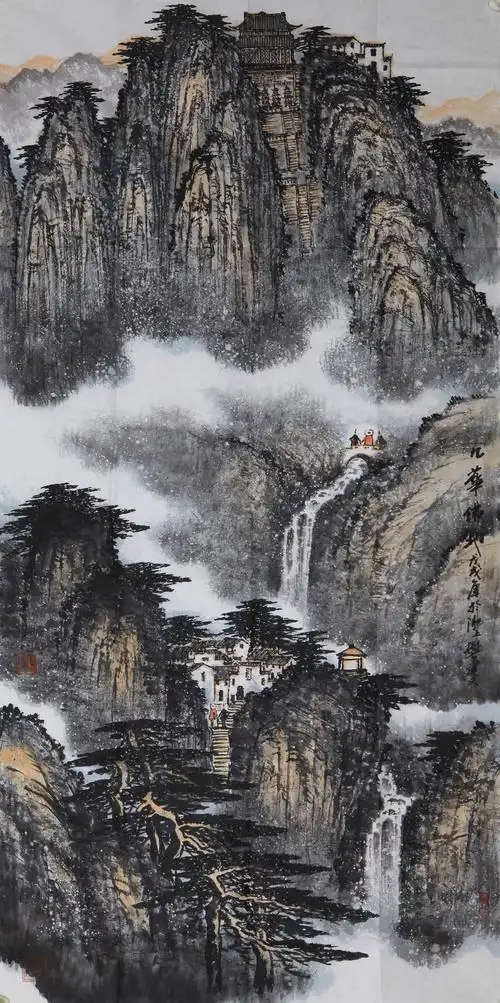 樊建文 九华山_2018艺术家书画精品慈善拍卖_安徽世达_拍品价格_图片