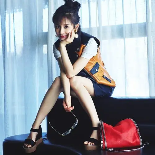 王子文同款【马毛】欧美一字带凉鞋坡跟凉鞋女凉鞋夏季女鞋