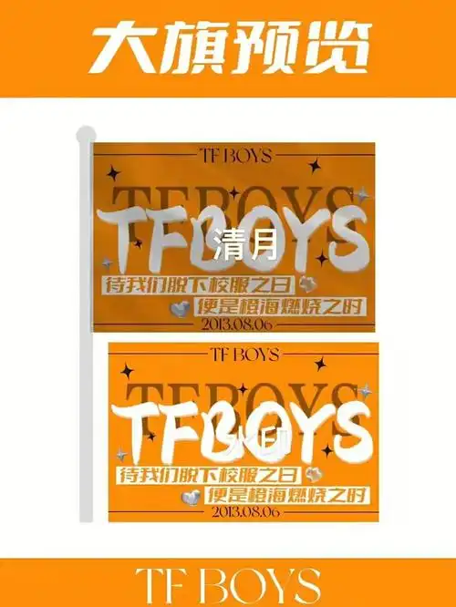 tfboys及成员应援大旗
