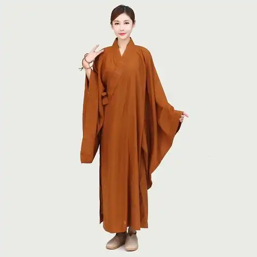 出家人尼姑的衣服济缘海青居士服男女海清僧禅服台湾麻不透明长袍大褂