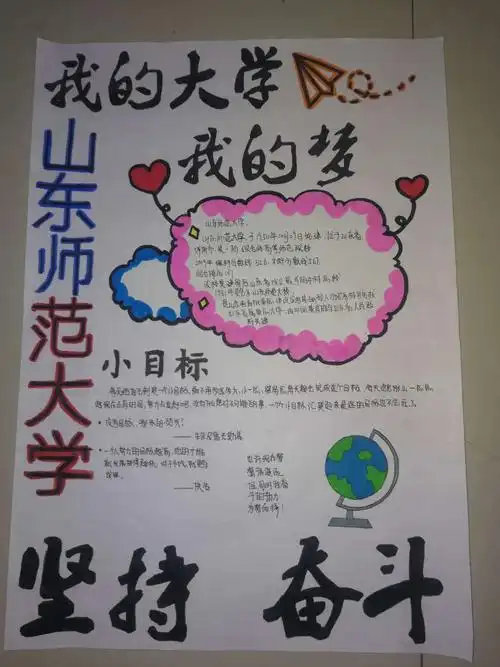 渤海中学高二学生海报设计"我的大学我的梦"