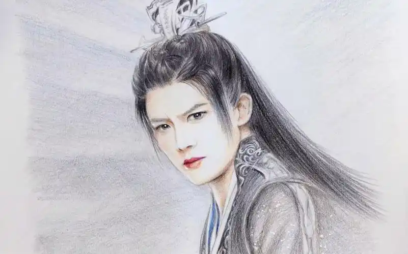 与君初相识,任嘉伦太帅了,来个彩铅画