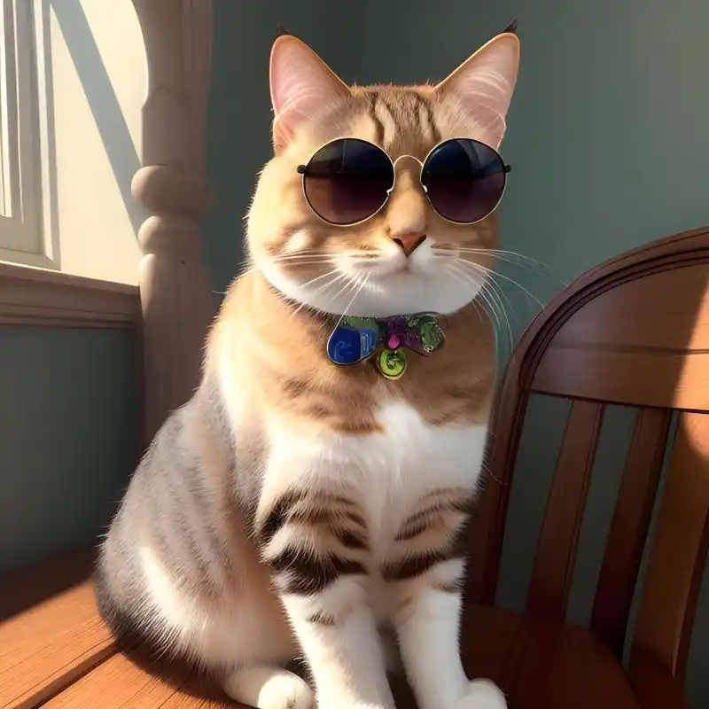 一只戴墨镜耍酷的 #猫# #猫咪