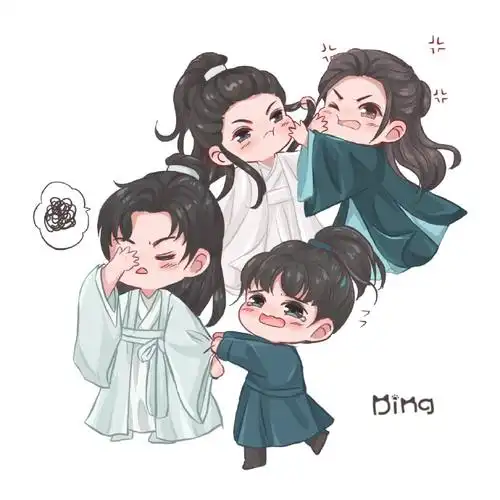 q版#山河令#古风漫画,太可爱了