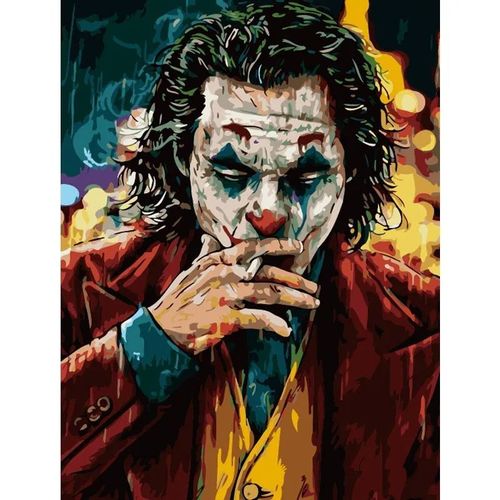 定制手绘填充小丑数字油画暗黑系小丑杰克diy手工填色小丑油彩画
