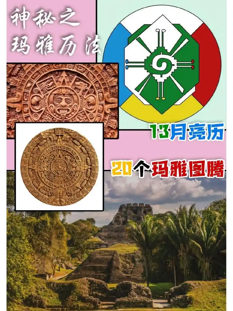 20个玛雅图腾:玛雅人的历法or神秘学 玛雅历又称13月亮历,是玛雅人