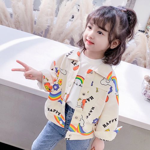 女童炸街牛仔外套春款2022秋季新款儿童春秋款上衣女宝宝秋装夹克