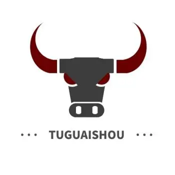 牛头红灰简约几何logo设计