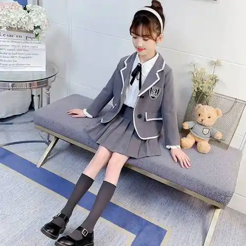 女童校服秋季学院风jk制服儿童西装外套春秋小学生套装秋装两件套