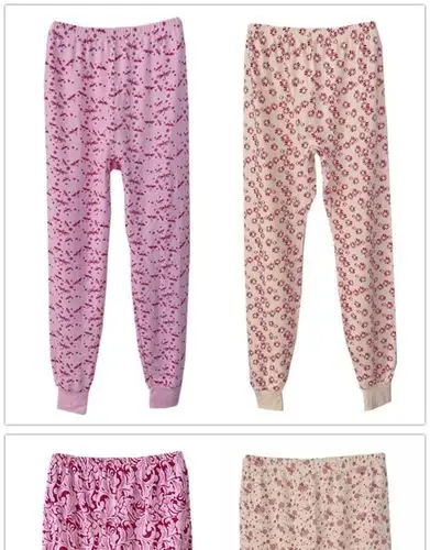 包邮 女士纯棉花秋裤打底厚棉毛裤 中老年全棉加肥加大线裤保暖裤 2条