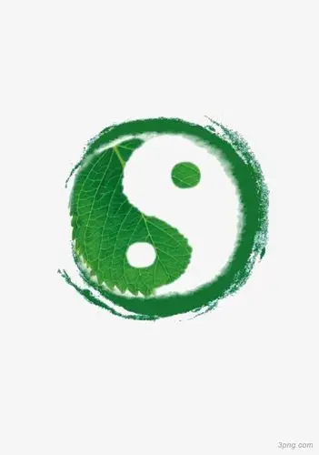 绿色太极png素材透明免抠图片艺术字集