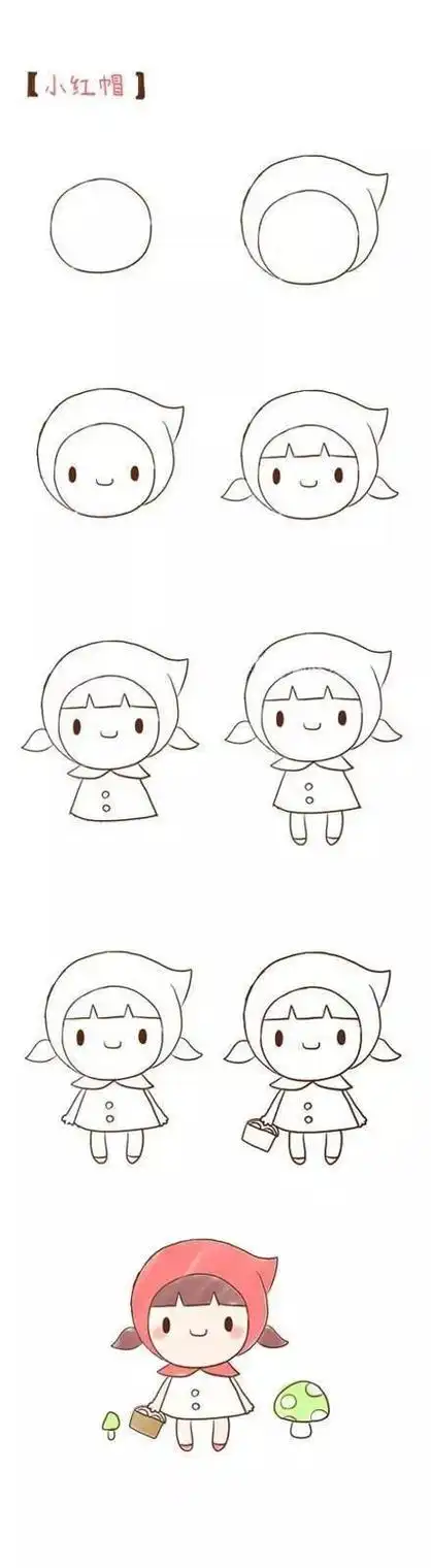 q版人物简单教程,动漫人物萌图手绘素材动漫人物眼睛不会画?