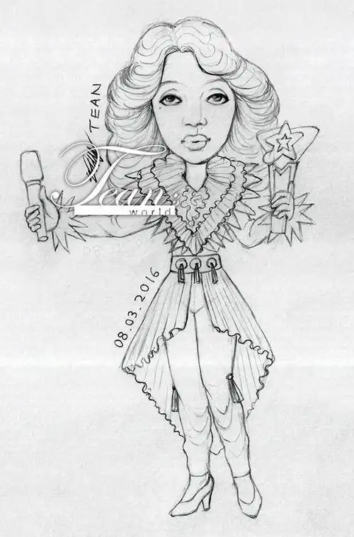 梅艳芳简笔画像