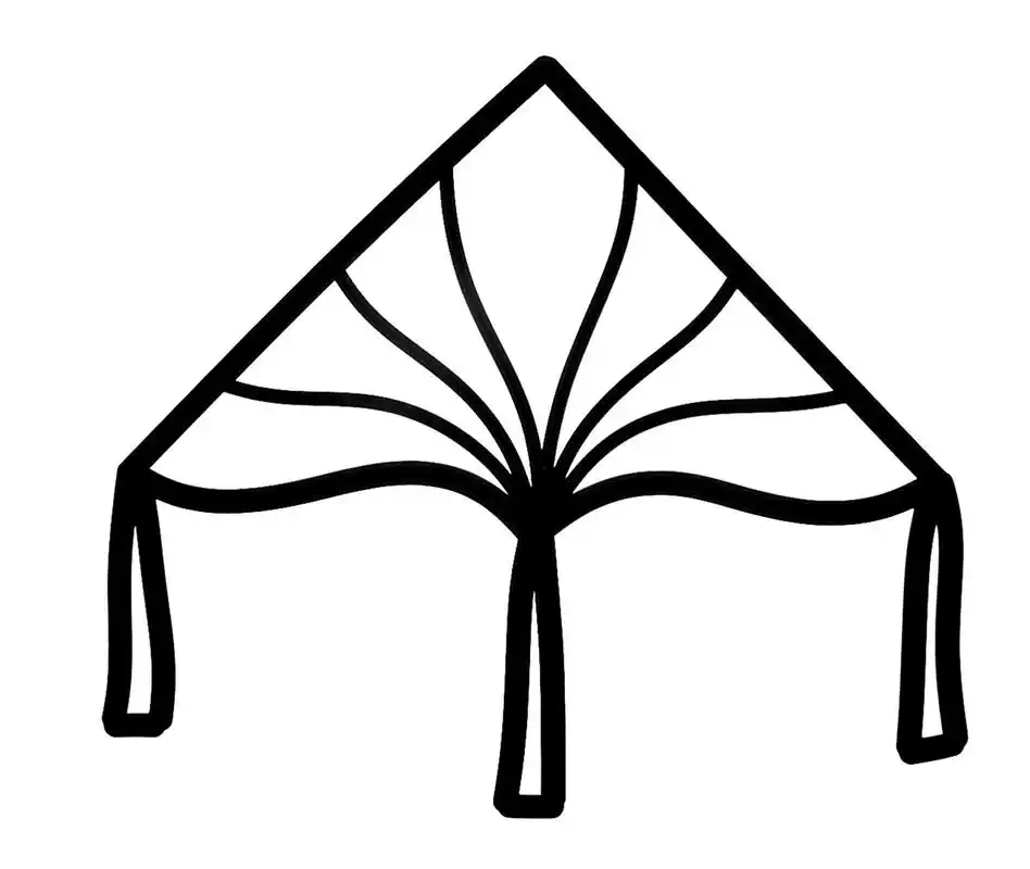 【简笔画线稿素材分享5】6个漂亮的风筝 分享6个风筝简笔画高清线稿素