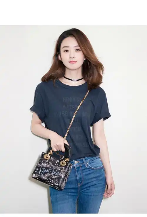 8949#2018春夏新款赵丽颖明星同款衣服字母印花显瘦宽松短袖t恤女