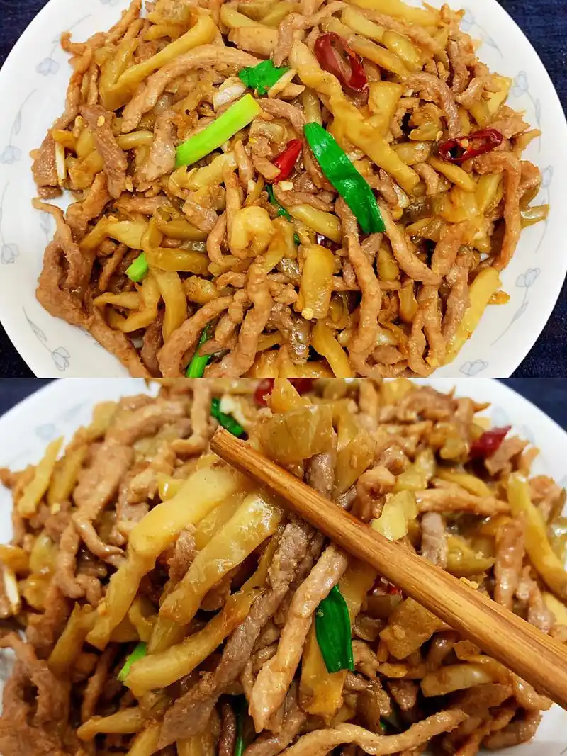 今天做一道超级好吃的家常下饭菜,榨菜炒肉丝,清脆爽口非常好吃哦!