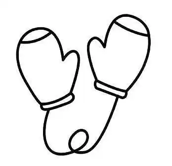 手套简笔画涂色
