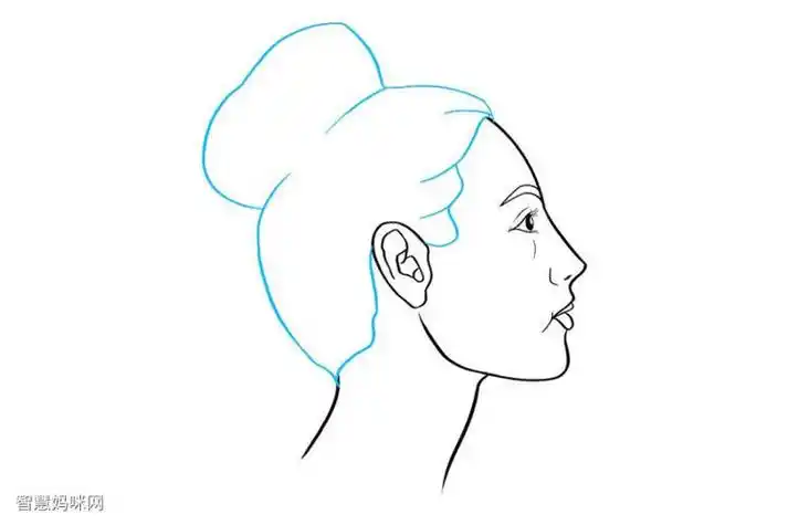 侧面简笔画画法动漫女生侧面抬头简笔画图片手绘侧脸女生头像唯美简笔