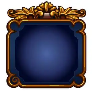 与金框的游戏蓝屏.白色背景上的矢量图照片