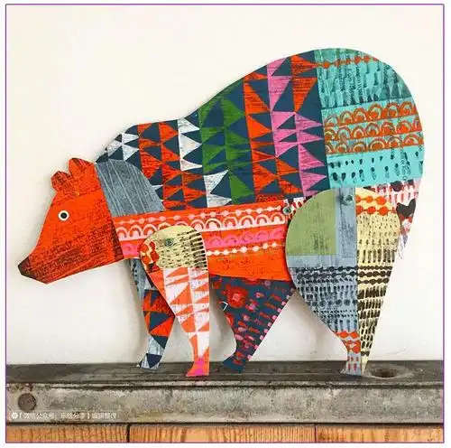 其它 《有趣的动物拼贴画》高段 写美篇材料准备:花布或者是 带有花纹