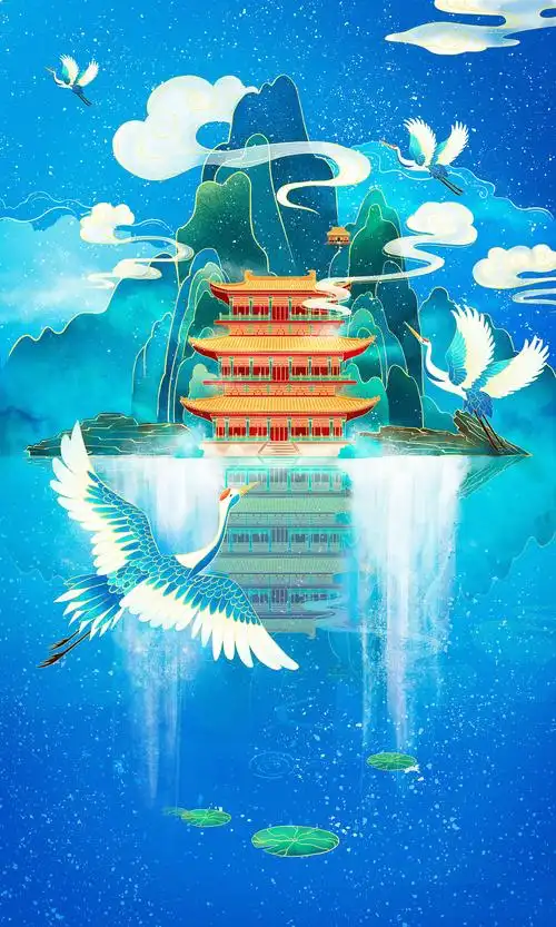 传统国风场景插画