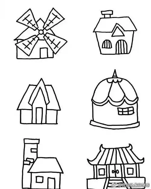 亲子绘画#【又一波小房子简笔画来啦】一起陪孩子画起来吧~转存!