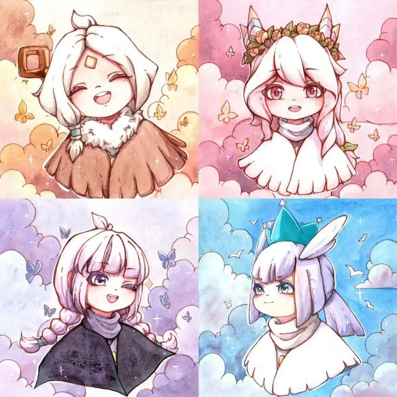 光遇头像分享第二波 手绘水彩光遇头像分享 喜欢的可抱图做头像哦 禁