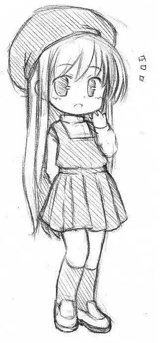 人物简笔画步骤教程,初学者q版动漫人物一步一步教动漫人物简笔画女孩