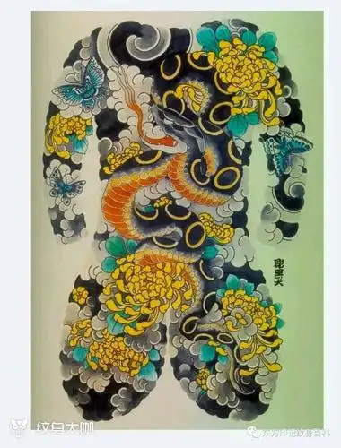 日式老传统满背_纹身图案手稿图片_火凤凰totaoo的纹身作品集