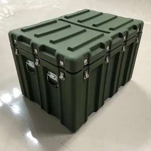 滚塑箱厂家 物资储备运输包装箱 防水军绿色战备箱 滚塑箱 空投箱
