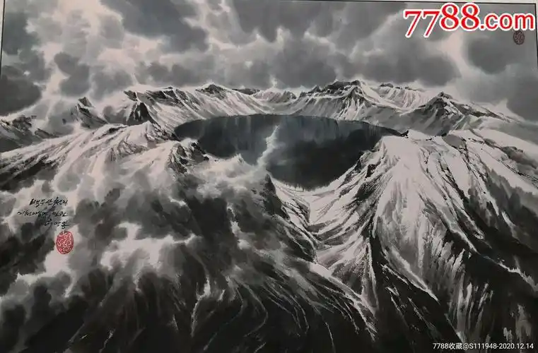 朝鲜画长白山天池17